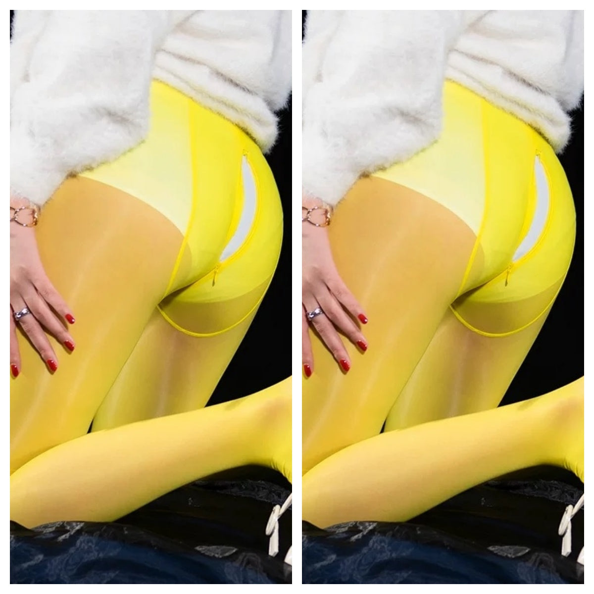 8D Oil Shine Pantyhose Tights with Double Zip-28