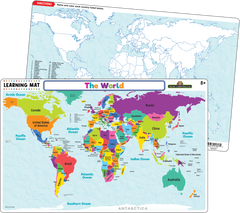 Teacher Created Resources - The World Map Learning Mat - Large Table Mat - Ages 8+-1