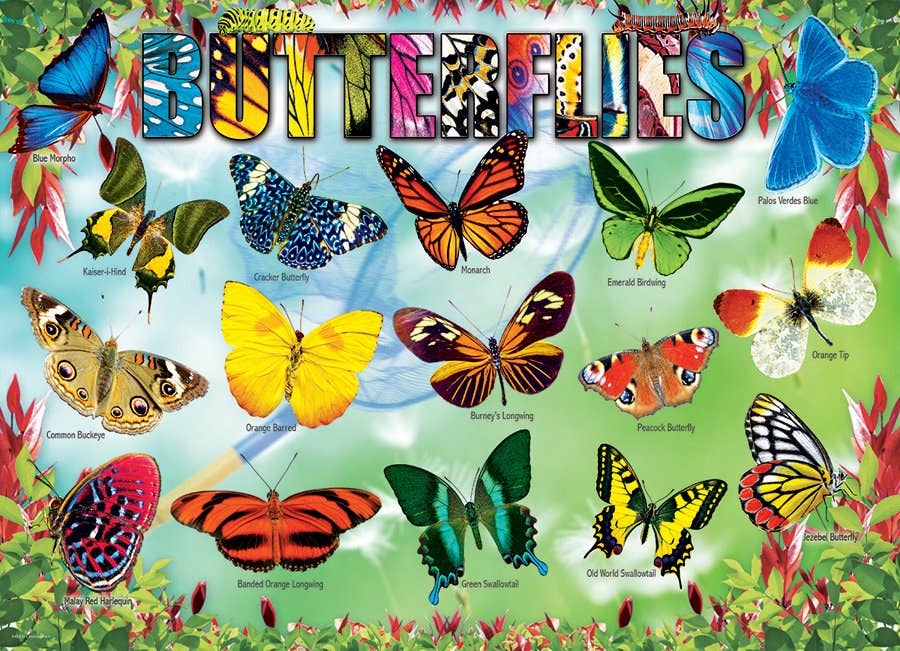 Eurographics Garden Butterflies 100-Piece Puzzle - Ages 5+-2