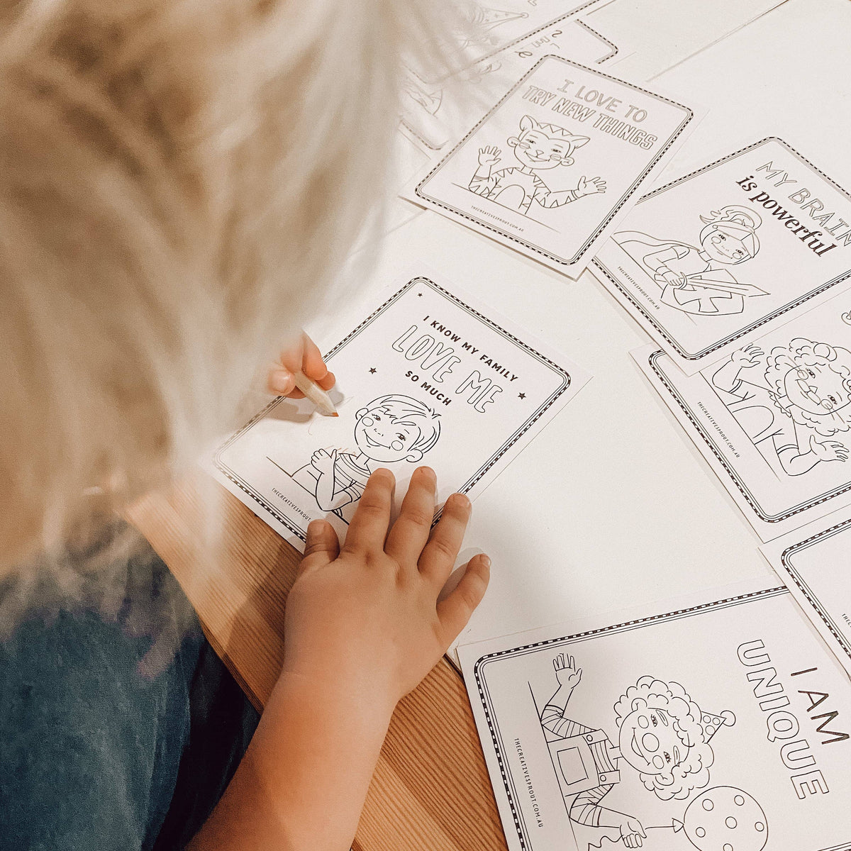 The Creative Sprout - Affirmation Colouring Pages – Mindfulness Activity - Ages 4+-1