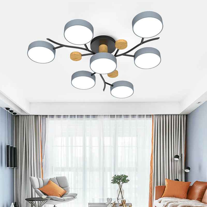 Nordic Simple Log Macaron Living Room LED Ceiling Light-2