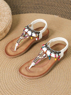 Bohemian Ethnic Style Flat Sandals Pendant Flip-flops-3