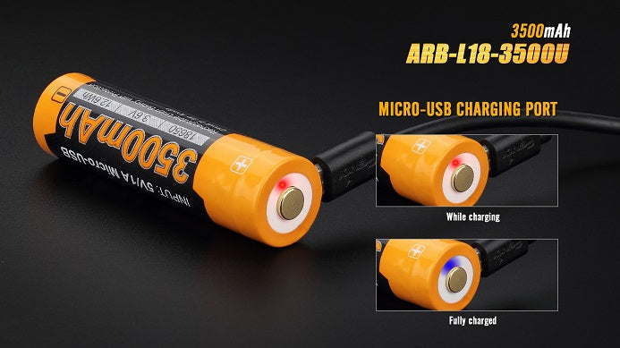 Fenix ARB-L18-3500U USB Rechargeable Li-ion 18650 Battery-3