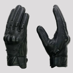Open Road Men's Perforated Armored Leather Motorcycle Gloves-4