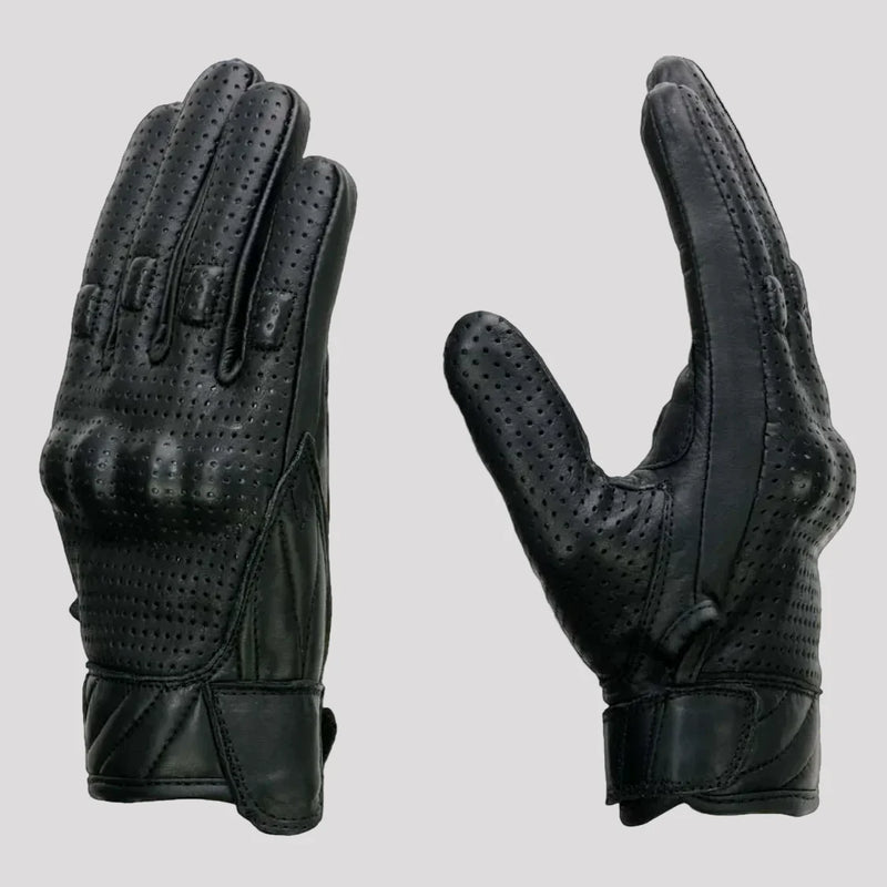Open Road Men's Perforated Armored Leather Motorcycle Gloves-4