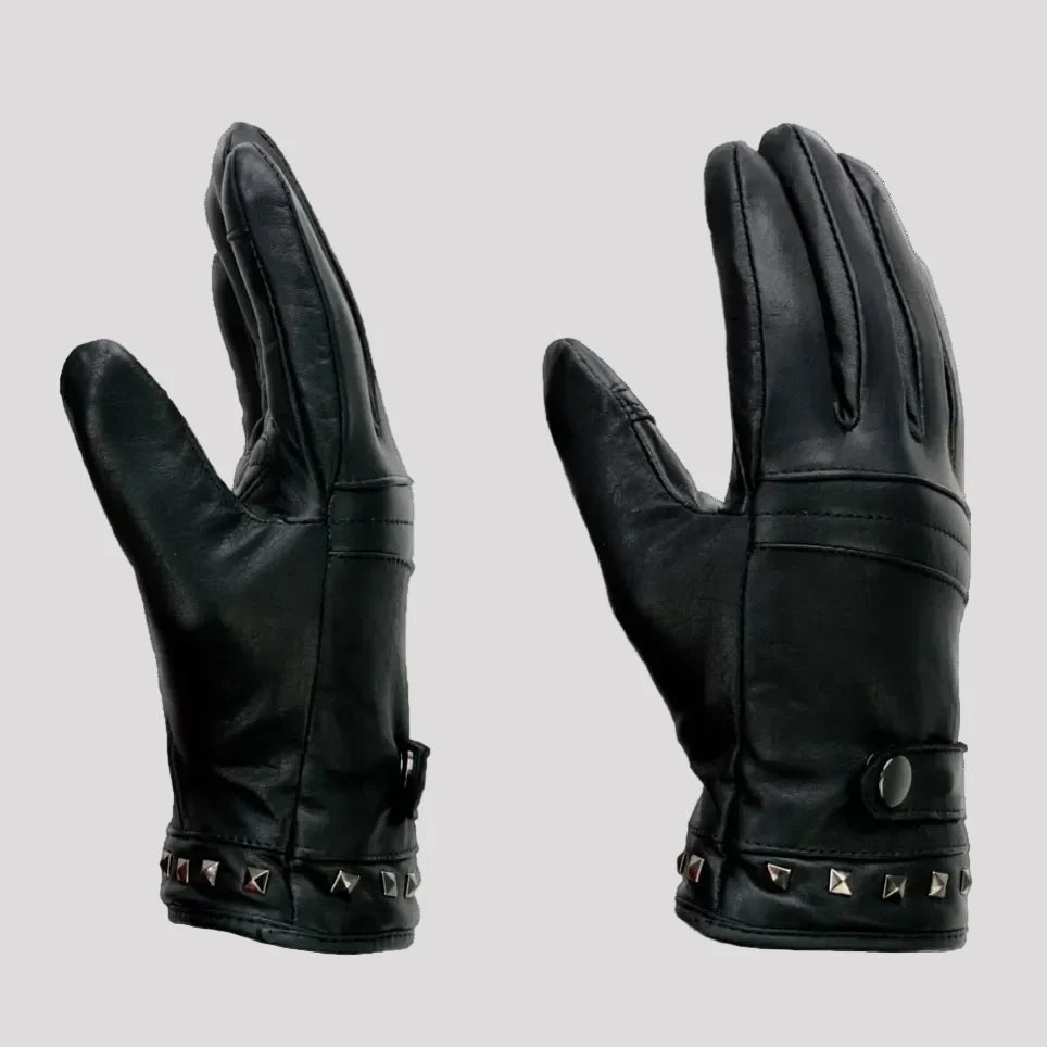 Open Road Women's Touch Tip Leather Motorcycle Gloves-3