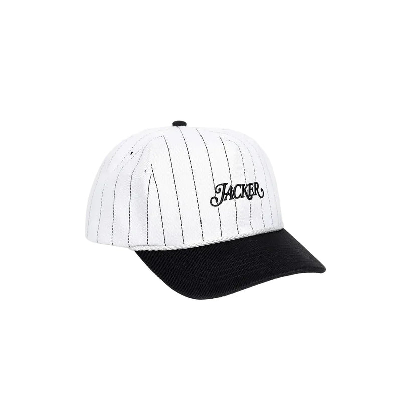 Jacker 'Classic Stripe' Snapback Cap - Black/White-2