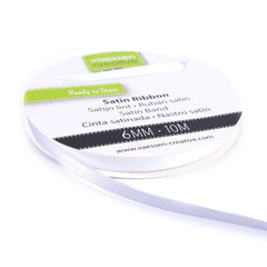 Vaessen Creative Satin Ribbon 6mmx10m White-1