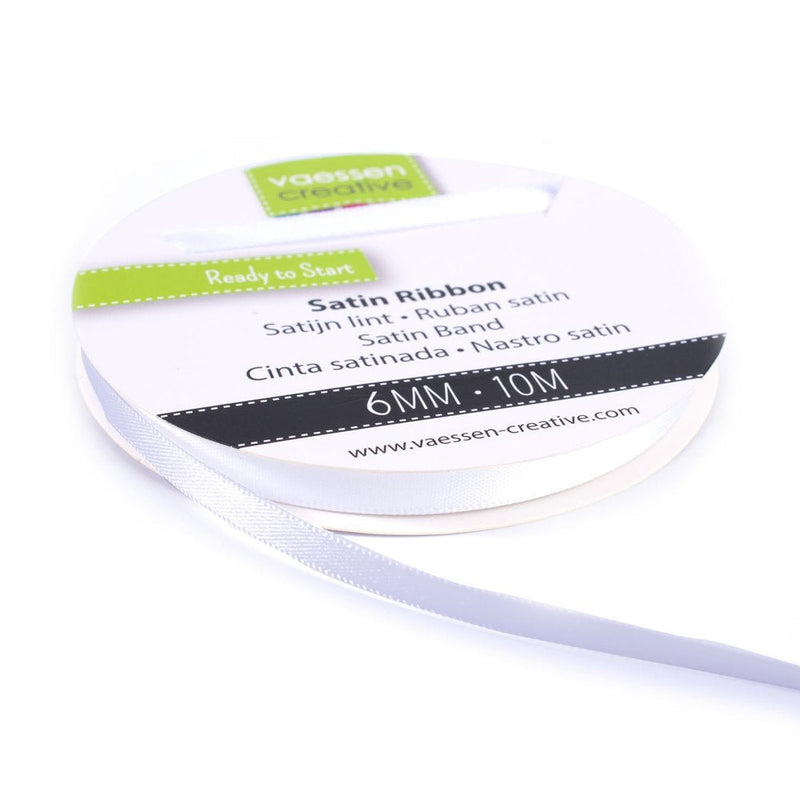Vaessen Creative Satin Ribbon 6mmx10m White-1