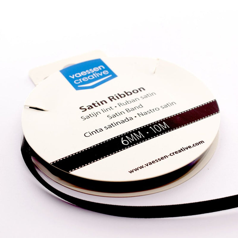 Vaessen Creative Satin Ribbon 6mmx10m Black-1