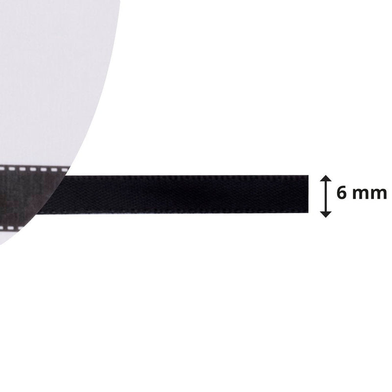 Vaessen Creative Satin Ribbon 6mmx10m Black-2