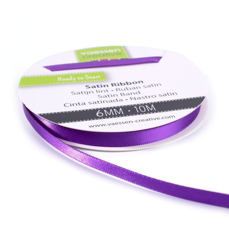 Vaessen Creative Satin Ribbon 6mmx10m Purple-1