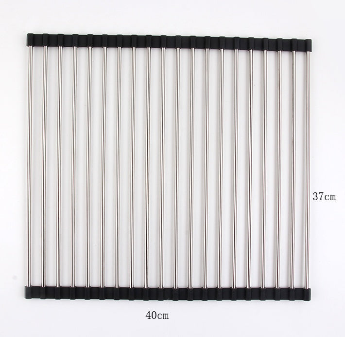Folding Kitchen Drain Sink Rack Stainless Steel-8