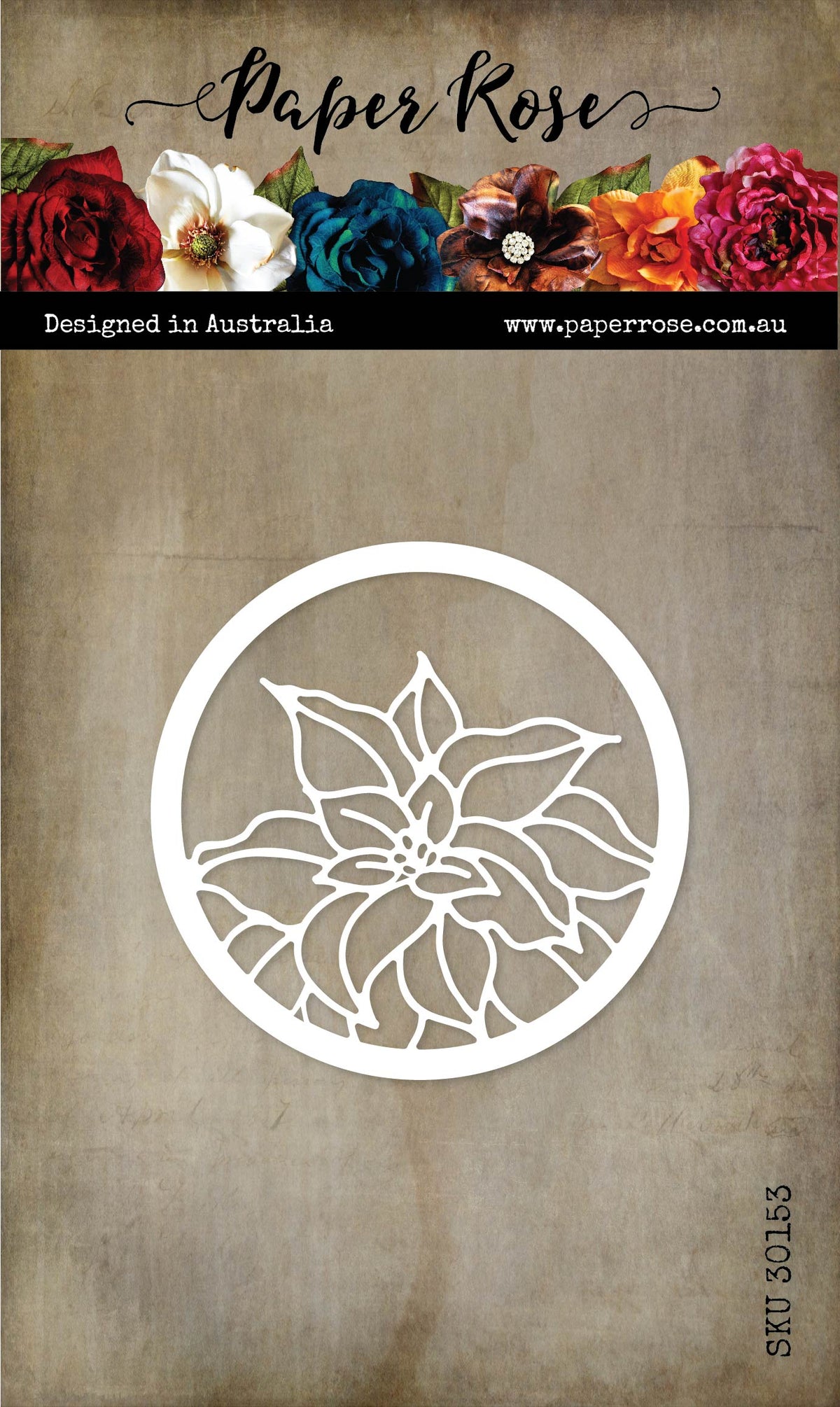 Matrice de découpe métallique Cercle Poinsettia de Noël 30153-1