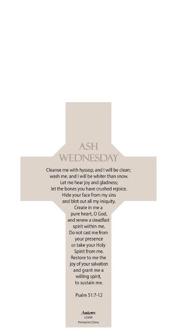 Ash Wednesday Cross Bookmark-2