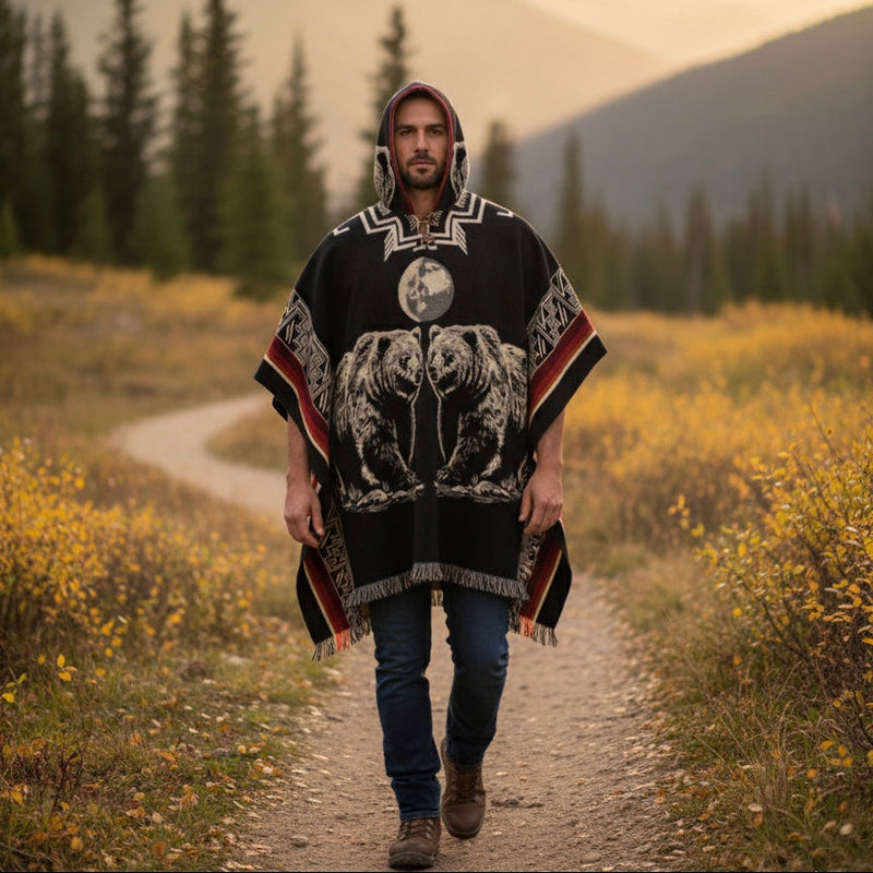 Bear HandMade Wool Poncho-1
