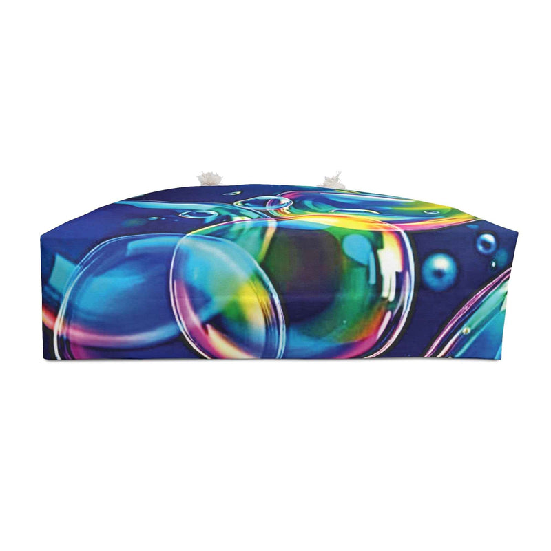 Colorful Soap Bubbles Weekender Bag | Vibrant Bubble Print Large Tote Bag-6