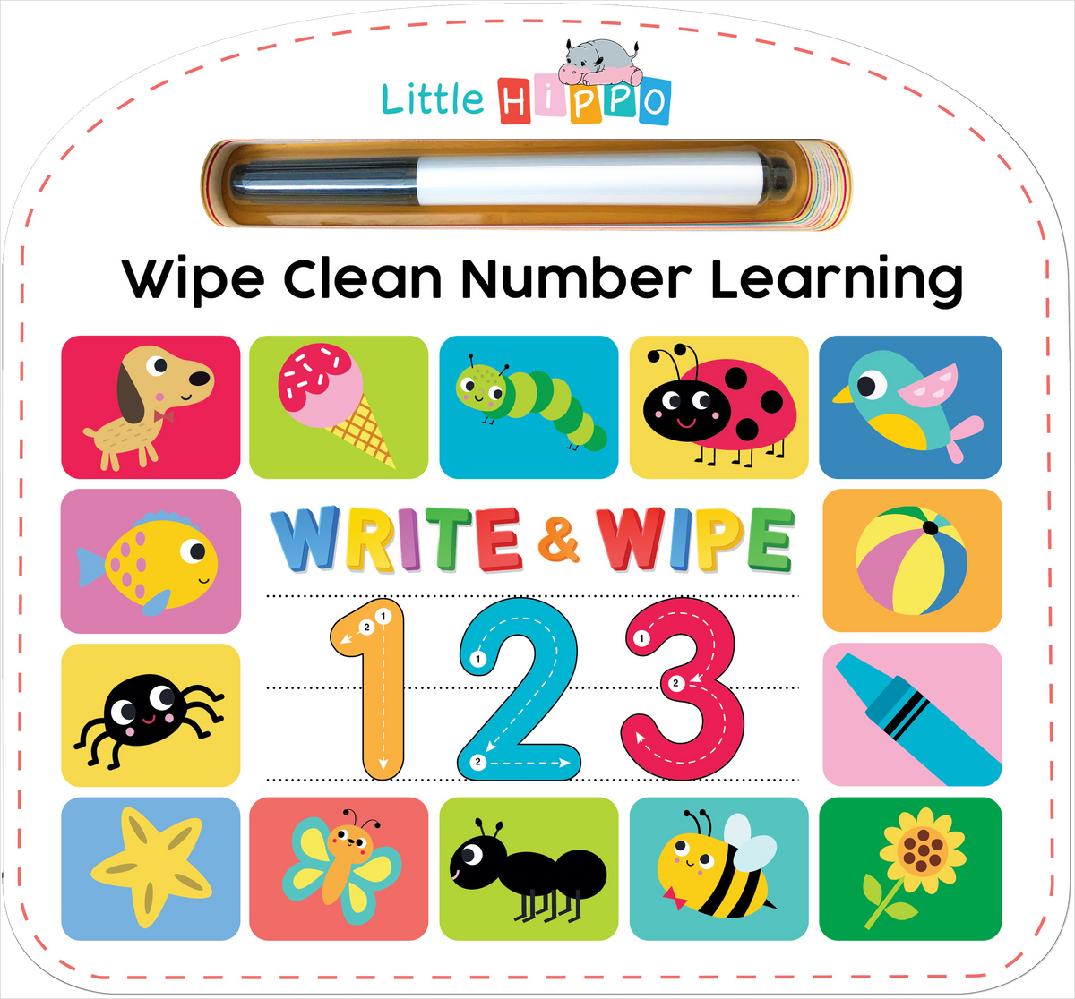 Little Hippo Books - Write & Wipe 123 - Illustrated - Ages 3+-1