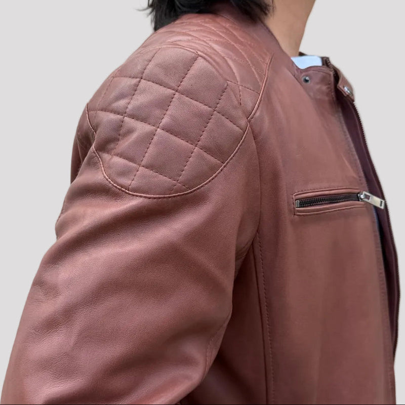 BOL Mens Alvin Lambskin Leather Jacket with Removable Hood-9