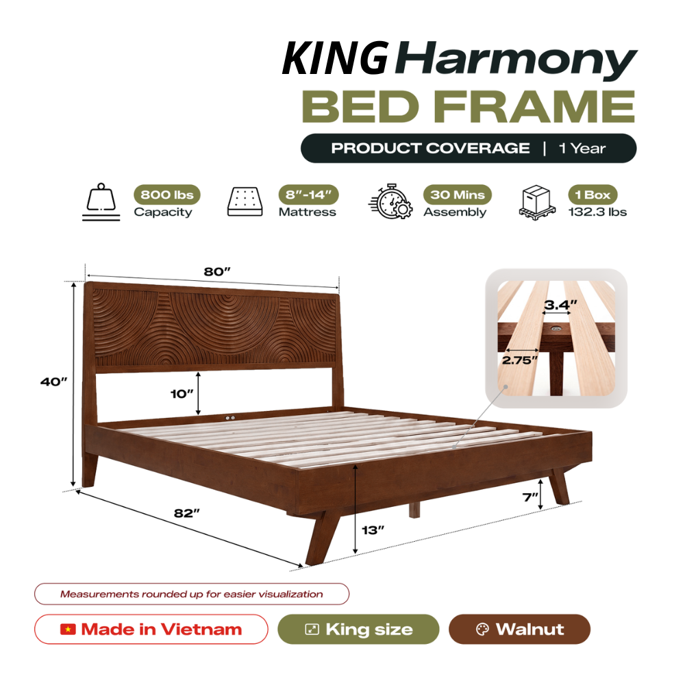 Base de cama de madera maciza Harmony-21