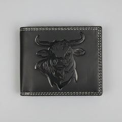 Men’s Steer Embossed Bifold Leather Wallet-1