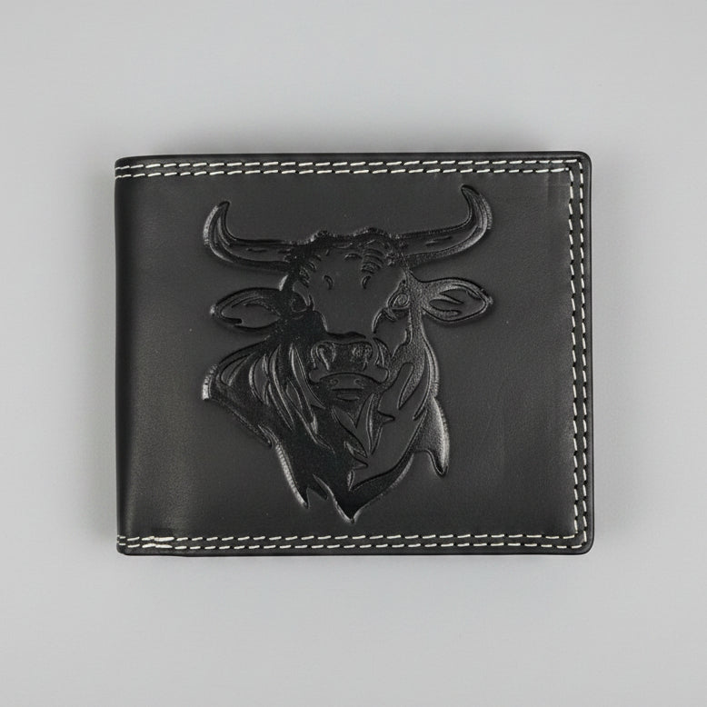 Men’s Steer Embossed Bifold Leather Wallet-1