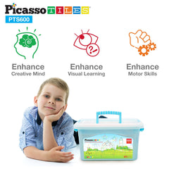 PicassoTiles - PicassoTiles 600pc Straw Building Set - Ages 3+-5