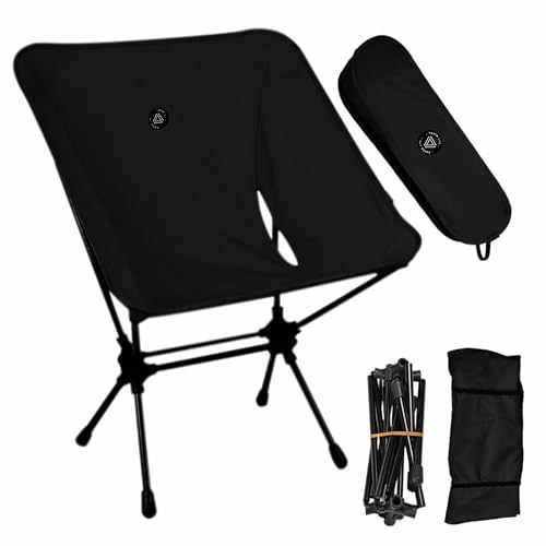 Low Back Ultralight Folding Camping Chairs With Storage Pouch - Black-6