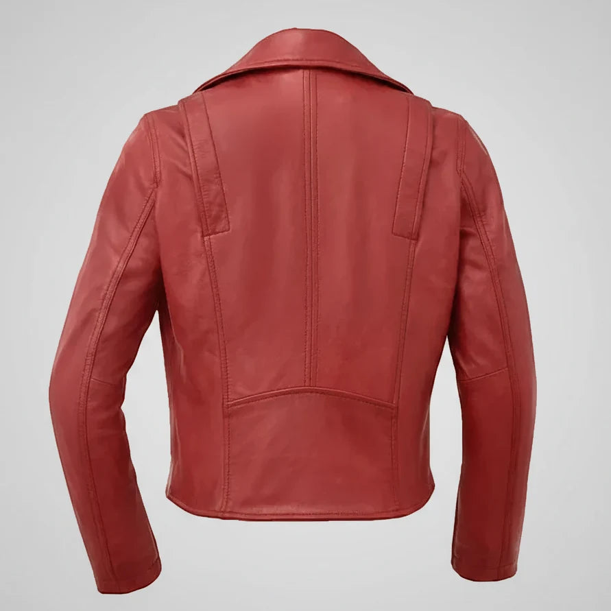 Women’s Lightweight Leather Fashion Jacket | Soft Naked Cowhide Casual Moto Style-12