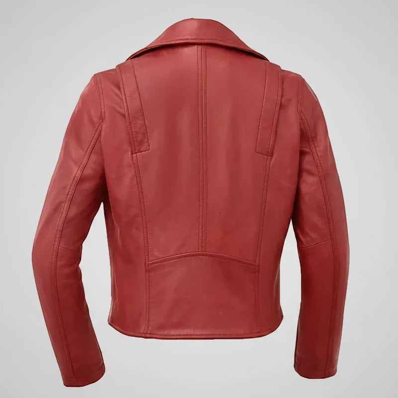 Women’s Lightweight Leather Fashion Jacket | Soft Naked Cowhide Casual Moto Style-12