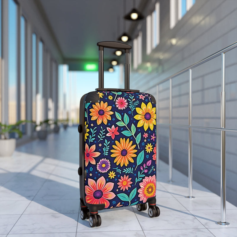Floral Carry-On Suitcase — Bright Daisy Travel Luggage-4