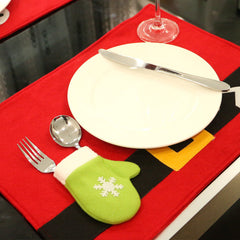 Christmas Table Mat - Holiday Placemat with Cutlery Holder-4