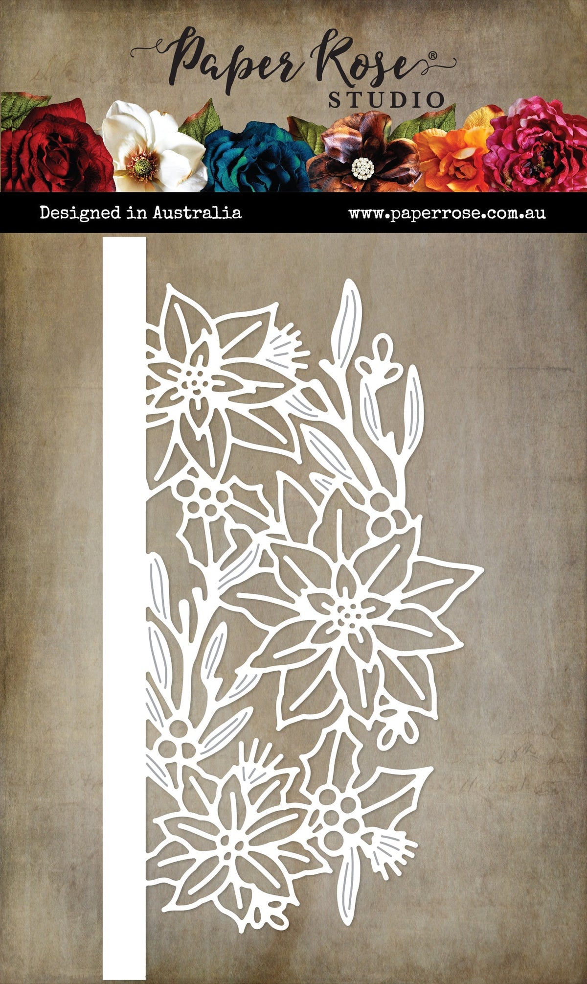 White Christmas Poinsettia Border Die 32568-1