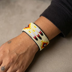 Beaded Cuff Bracelet(Yellow)-2