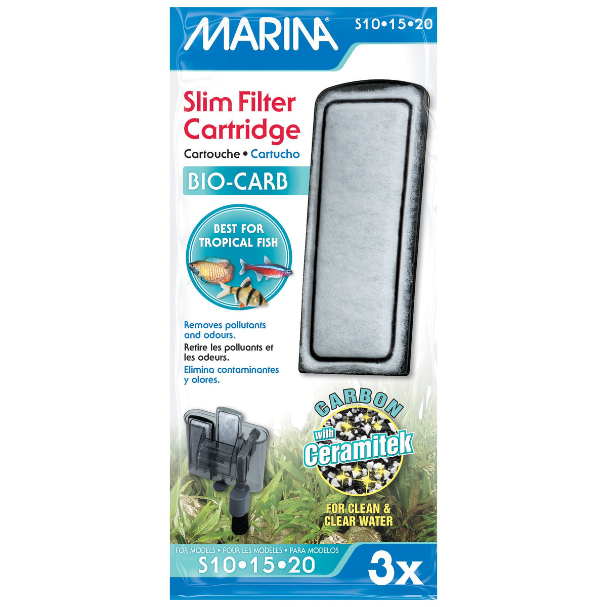 Marina Bio Carb Cartridge for Slim Filters - 3 pack