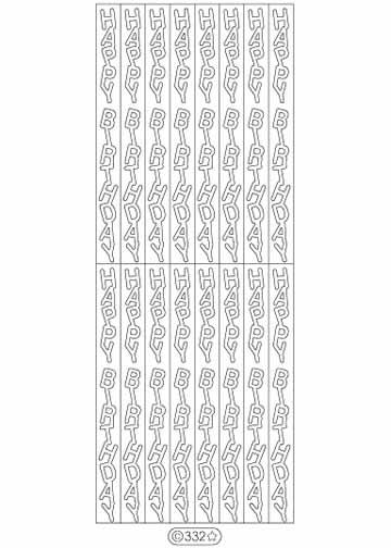 Deco Stickers -  Vertical Happy Birthday-1
