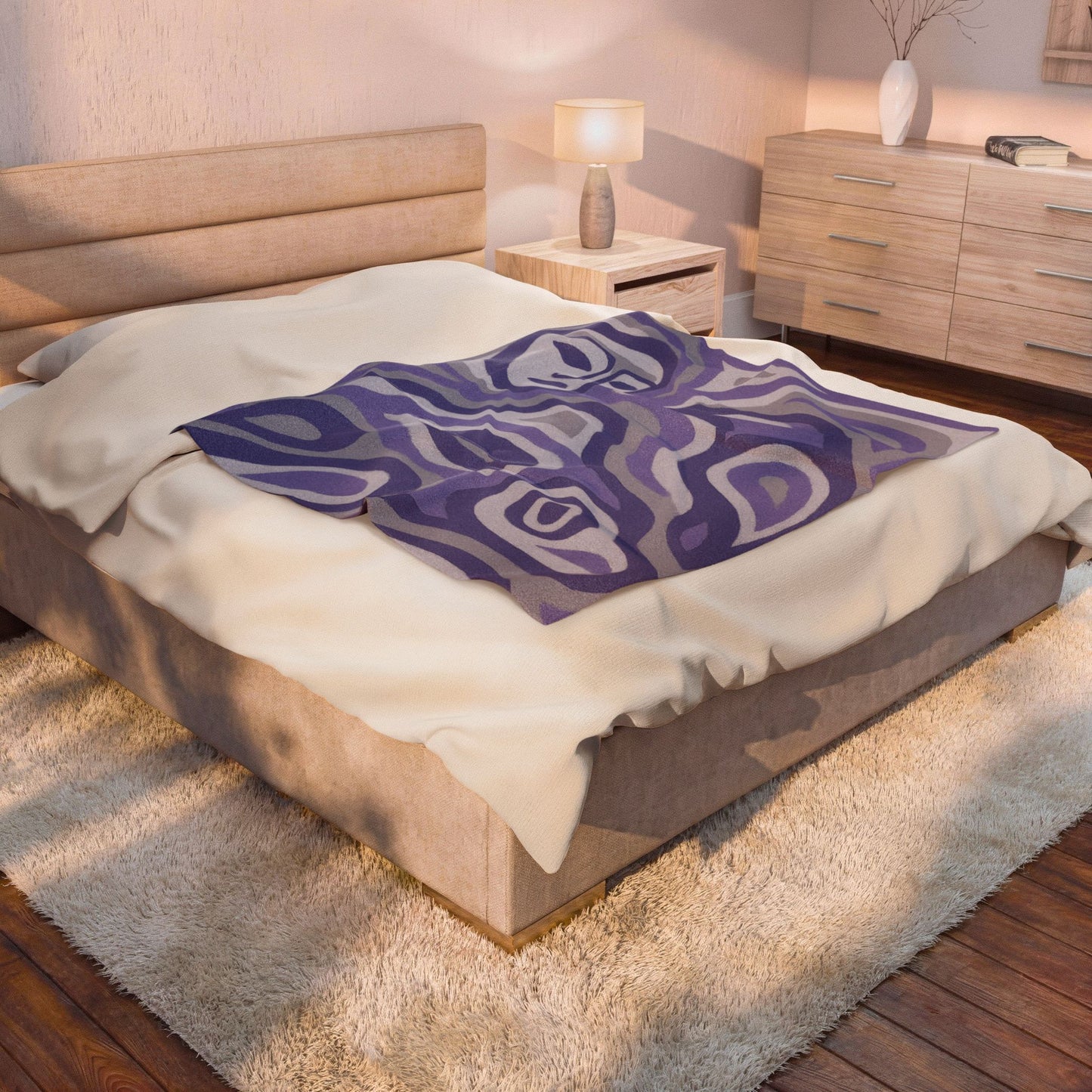 Inuit Design Abstract Velveteen Throw Blanket