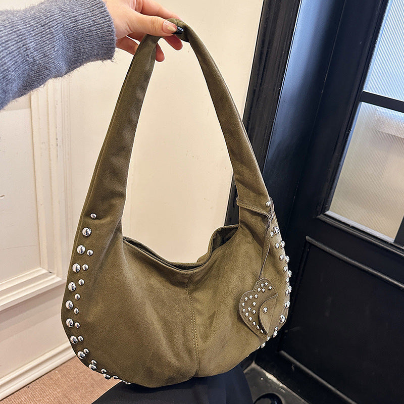Soft Plush Underarm Tote Bag for Women, Casual Everyday Shoulder Handbag-9