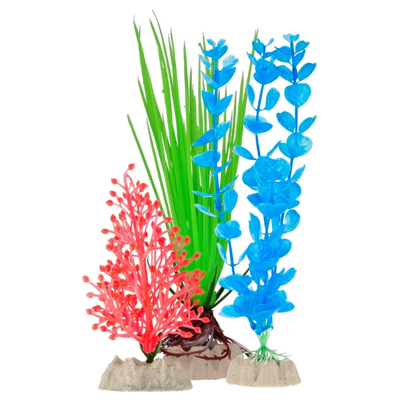 GloFish Plant Multipack SM Orange, MD Green, LG Blue-1