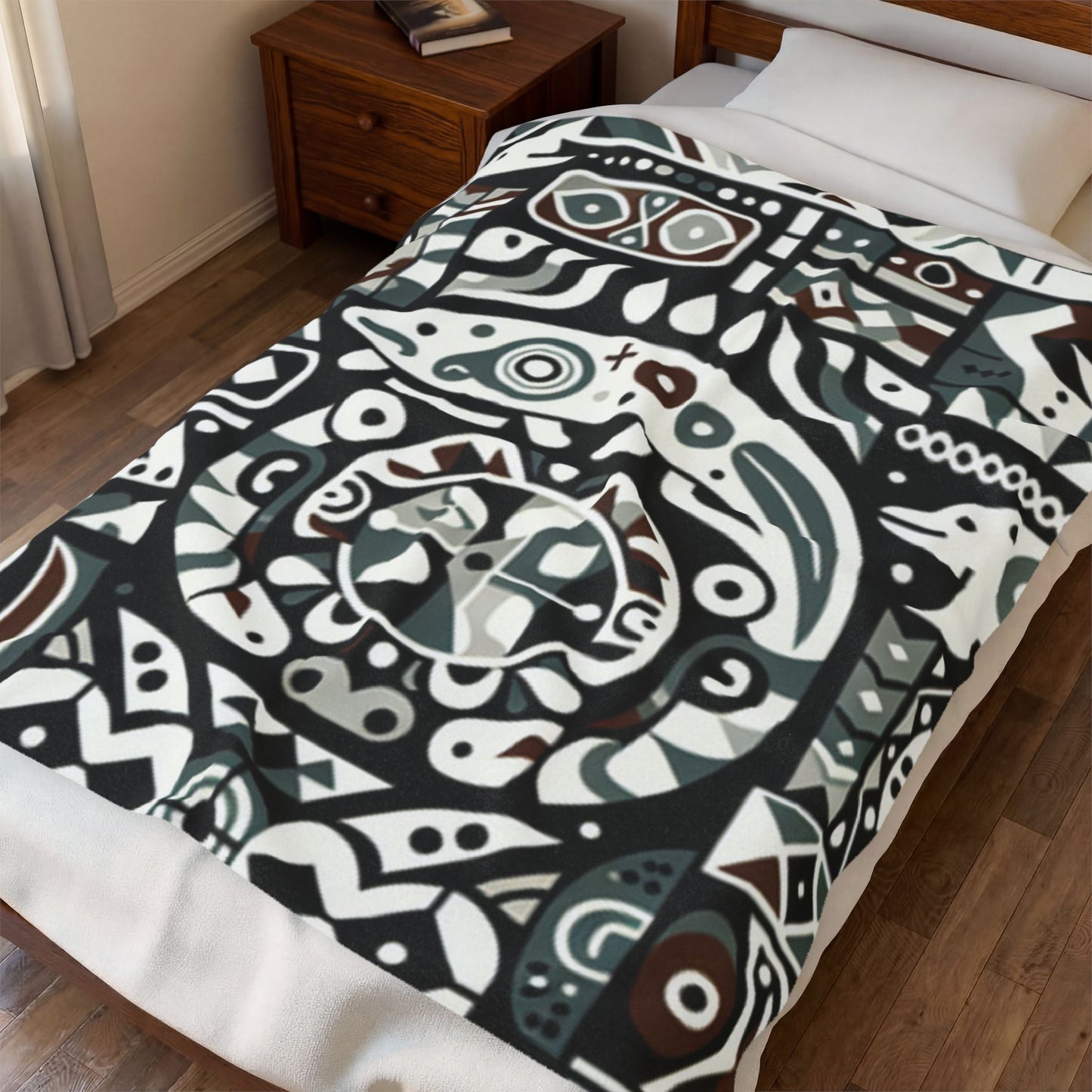 Abstract Pattern Velveteen Throw Blanket