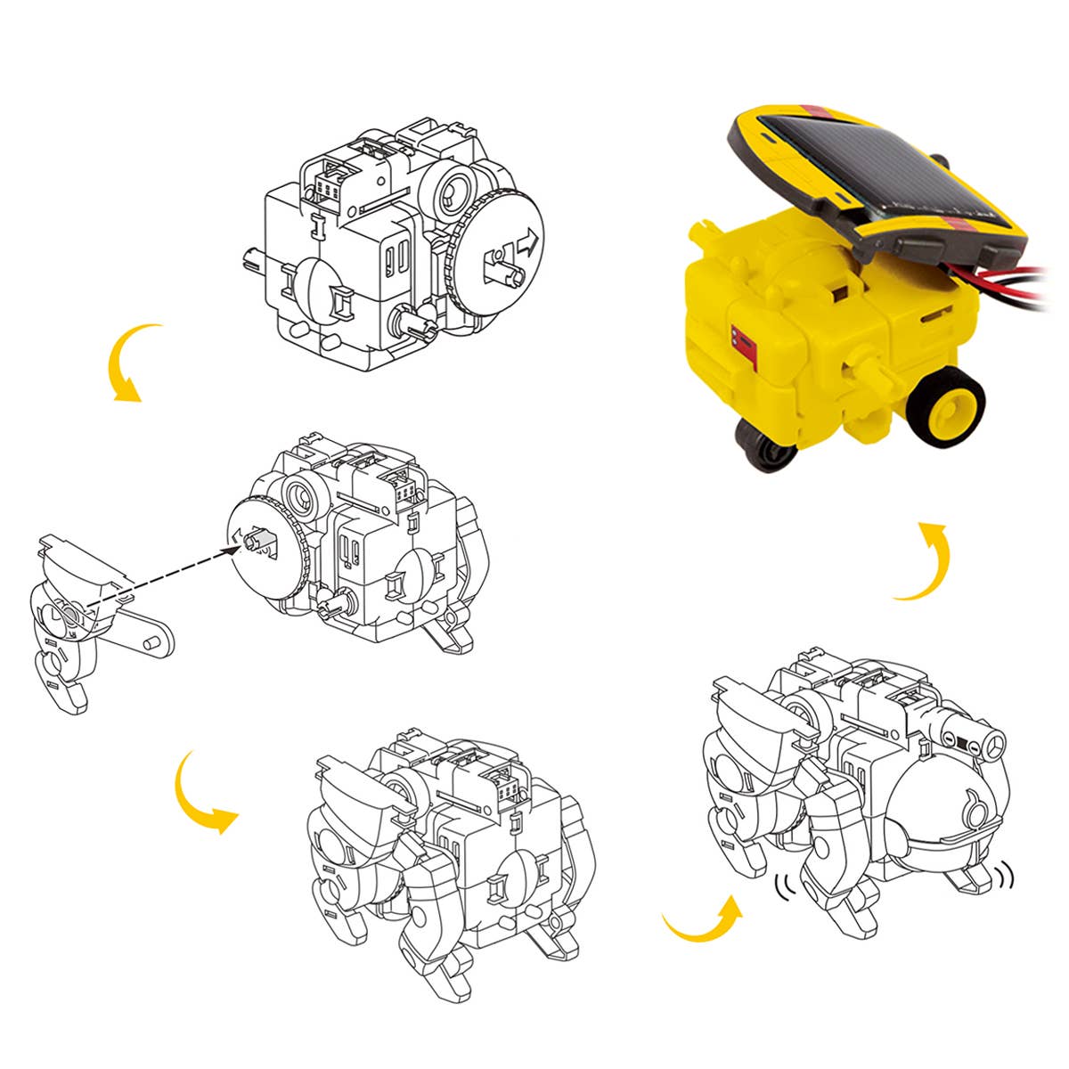 PicassoTiles - PicassoTiles 6-in-1 STEM Kids Solar Powered UFO Robot Kit - Ages 8+-7