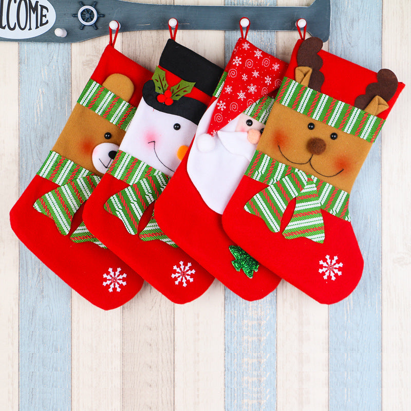 Christmas Gift Bag for Kids, Santa Stocking Sack with Holiday Designs-1