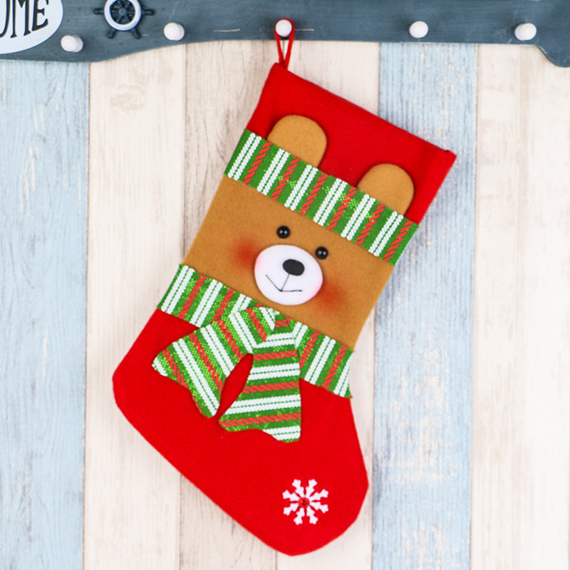 Christmas Gift Bag for Kids, Santa Stocking Sack with Holiday Designs-2