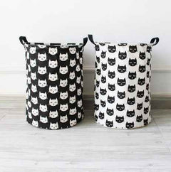 Black & White Cat Laundry Basket-1