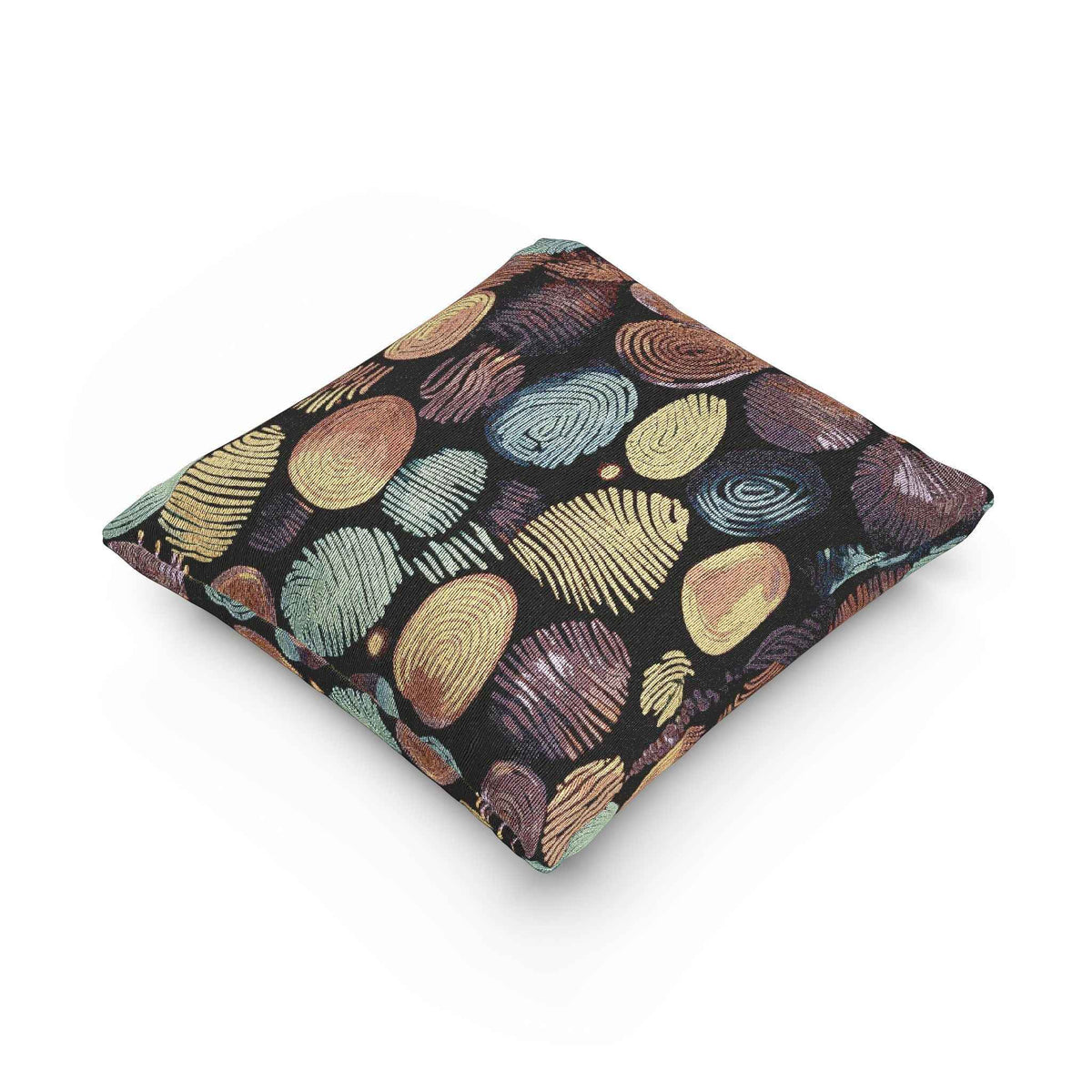 Abstract Pebble Tapestry Woven Pillow | Multicolor Stone Pattern Throw Cushion-8
