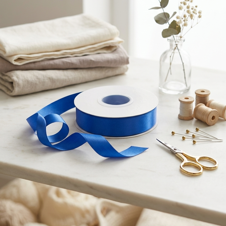 30 Meter Double Face Blue #352 Ribbon Roll-1