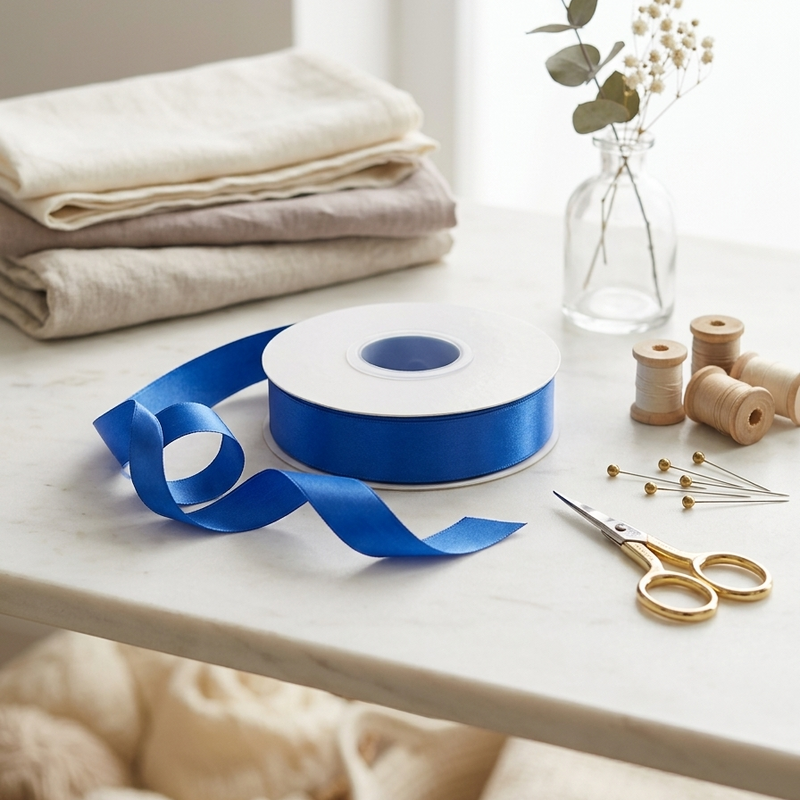 30 Meter Double Face Blue #352 Ribbon Roll-1