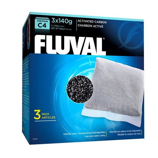 Charbon Fluval C4, masses filtrantes de rechange pour aquarium, paquet de 3-1