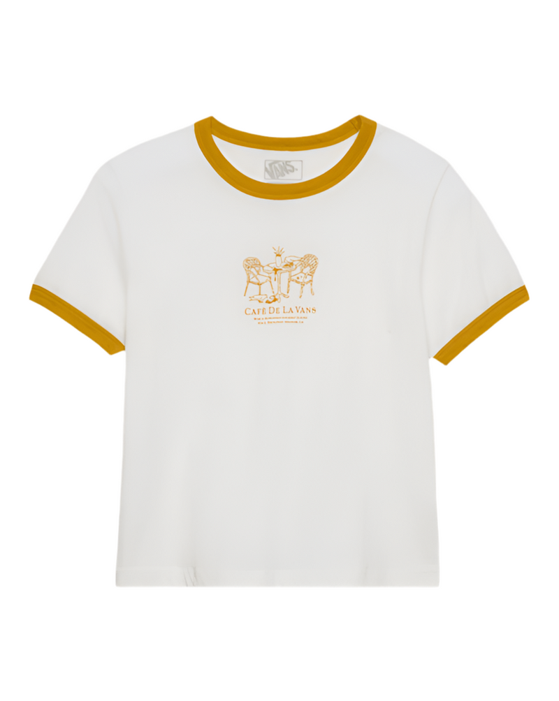 Vans 'De La Vans Ringer' Cropped Tee - White/Yellow (Women's)-1