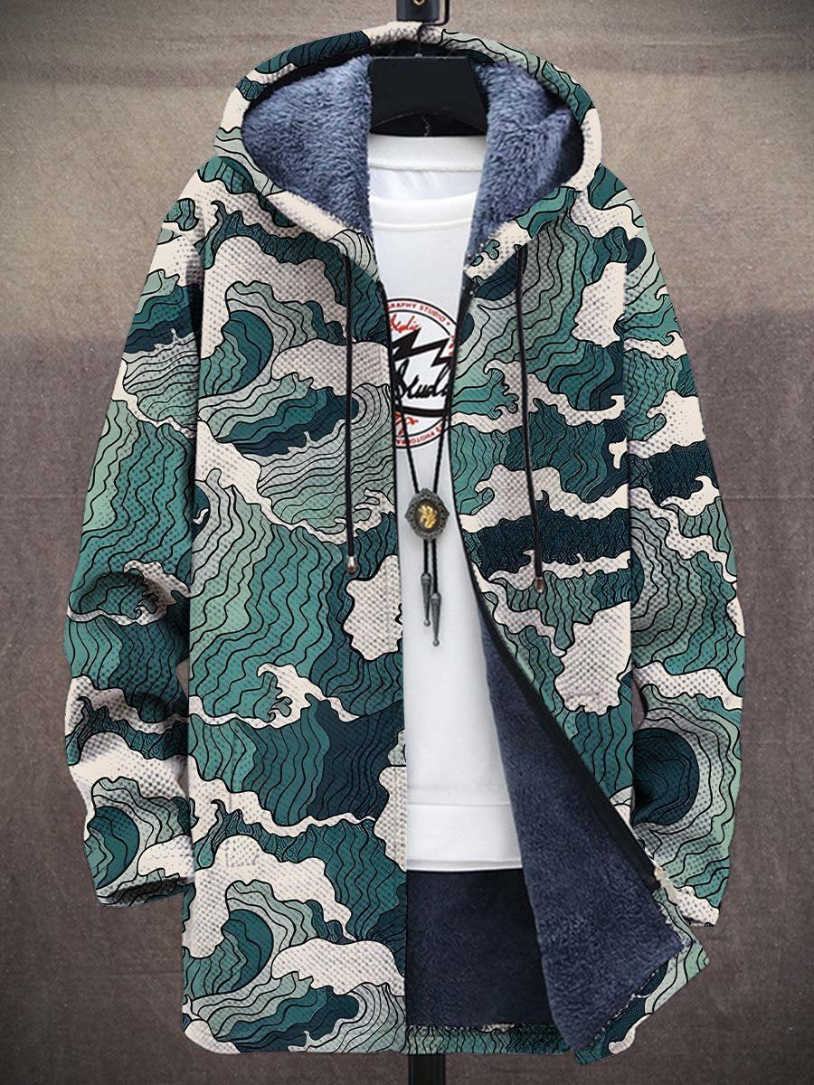 Men's Zipper Hooded Cardigan Cotton-padded Jacket-7
